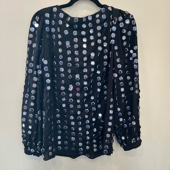 Oliphant Large Sequin V Neck Blouse - Picture 2 of 5